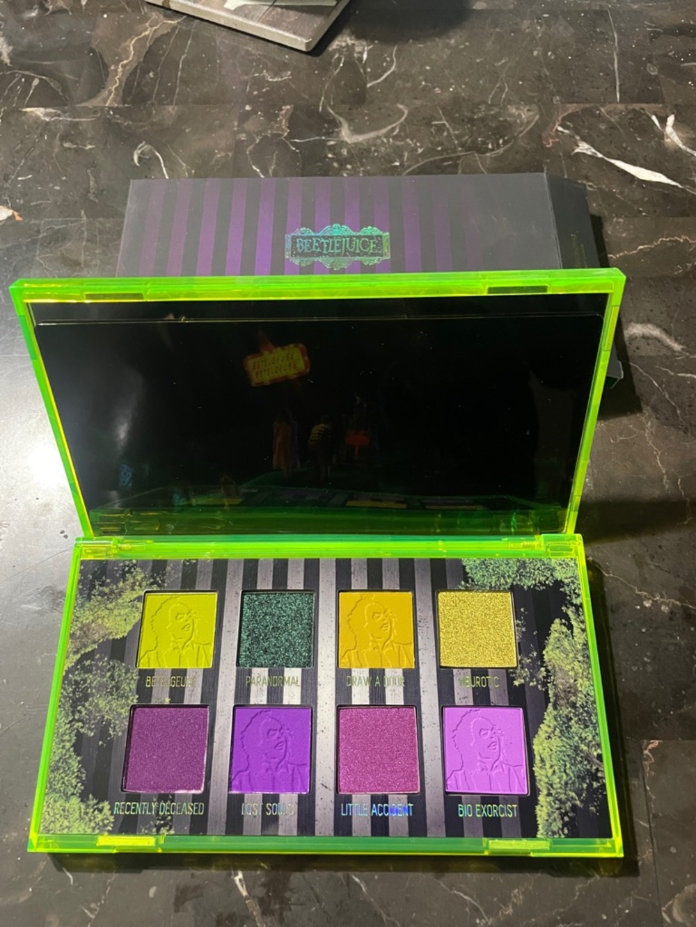 Melt Cosmetics Beetlejuice Neon Green & Purple Eyeshadow Palette